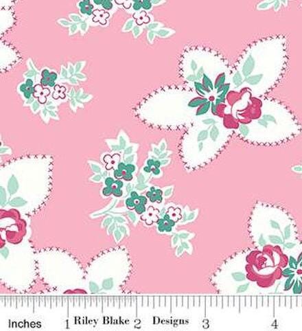 Precious Petites in Pink by Gerri Robinson of Planted Seed Designs for Riley Blake continuous cuts of Quilter's Cotton 108" Wide Back Fabric