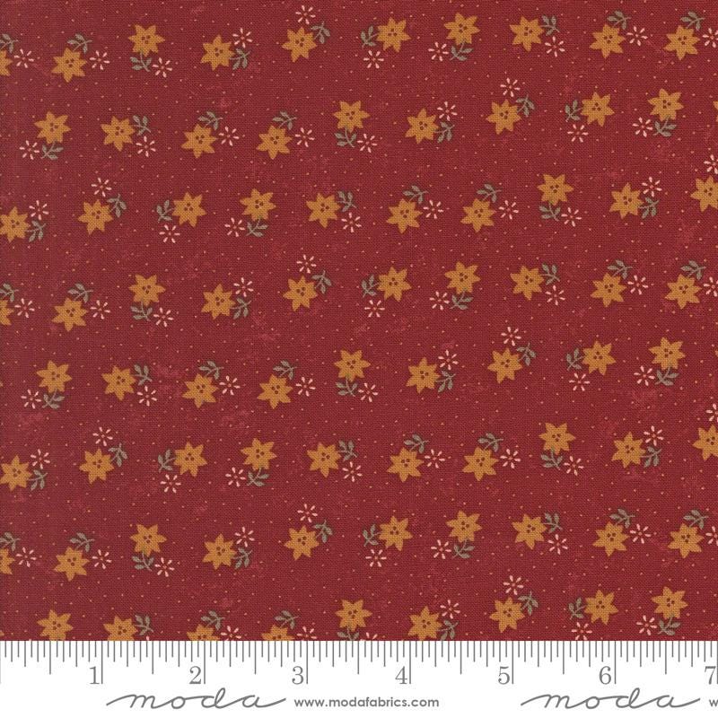 Christmas Cactus Florals in Red by Kansas Troubles for Moda Fabrics. Continuous cuts of Quilter's Cotton Fabric