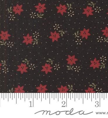 Christmas Cactus Florals in Black by Kansas Troubles for Moda Fabrics. Continuous cuts of Quilter's Cotton Fabric