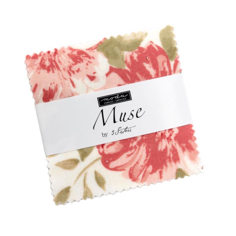 Muse by 3 Sisters for Moda Fabrics. Quilter's Cotton Mini Charm Pack of 42 2.5 x 2.5 inch squares