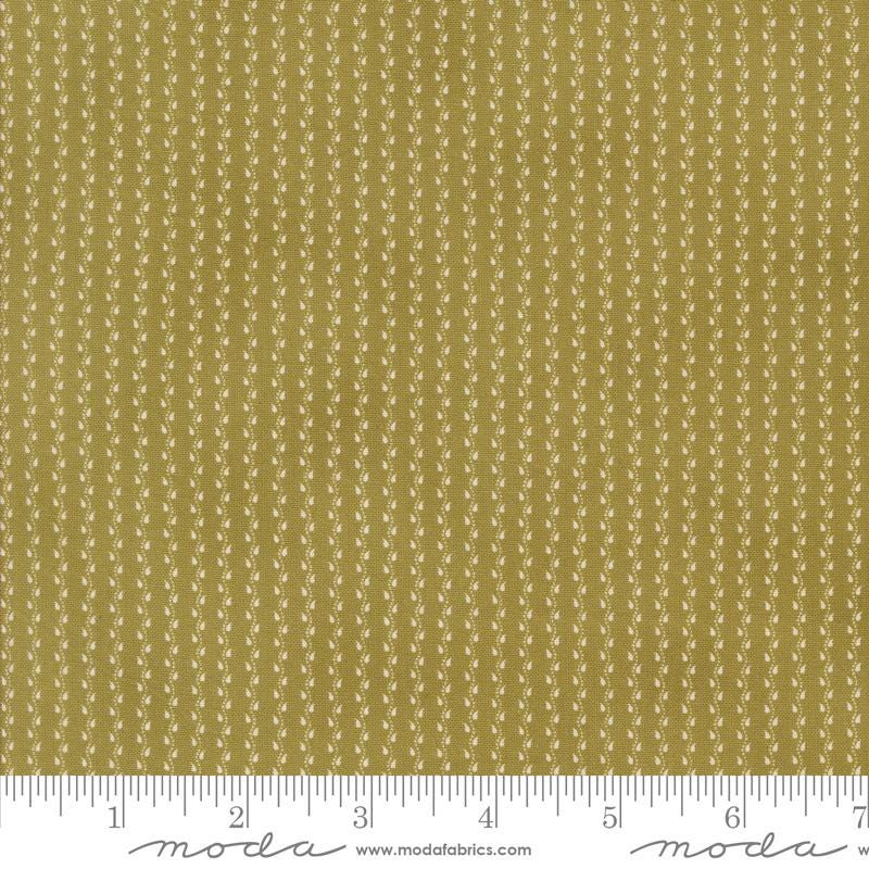 Mini Vine Stripes in Basil from Pumpkin Spice Gatherings by Primitive Gatherings for Moda. Continuous cuts of Quilter's Cotton Fabric