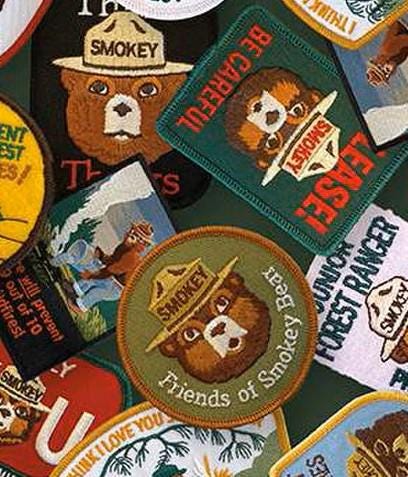 Friends of Smokey Bear Patches by Riley Blake Designs. Continuous Cuts of Quilter's Cotton fabric.