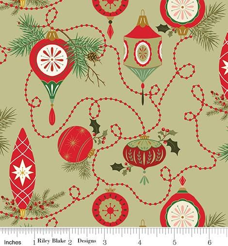 Bulbs in Olive from Glisten by Sandy Gervais for Riley Blake Designs. Continuous Cuts of Quilter's Cotton fabric