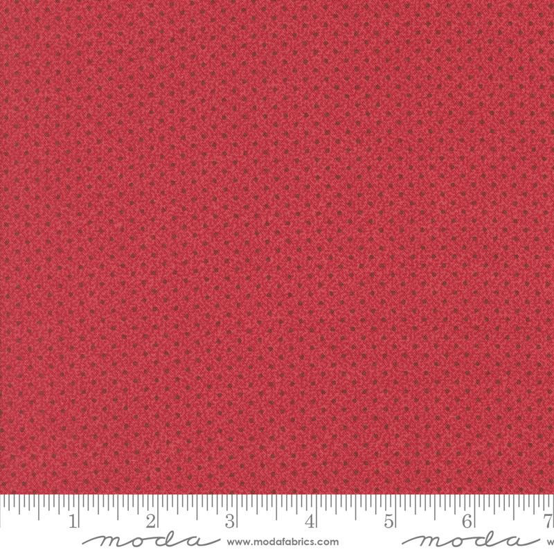 Dot Dot Dots in Apple from Pumpkin Spice Gatherings by Primitive Gatherings for Moda. Continuous cuts of Quilter's Cotton Fabric