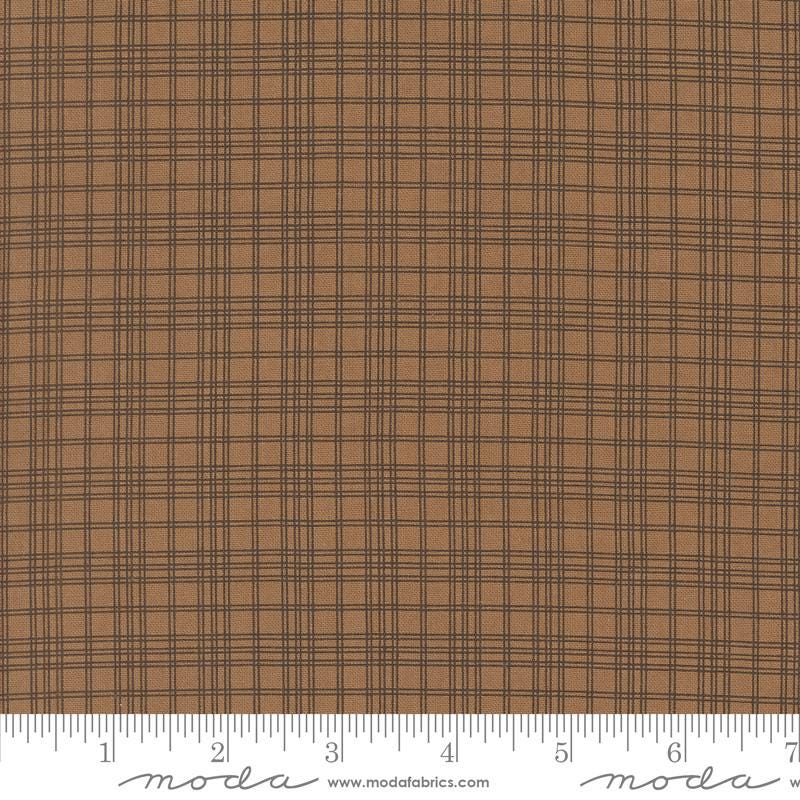 Open Plaid Checks in Dried Leaf from Pumpkin Spice Gatherings by Primitive Gatherings for Moda. Continuous cuts of Quilter's Cotton Fabric
