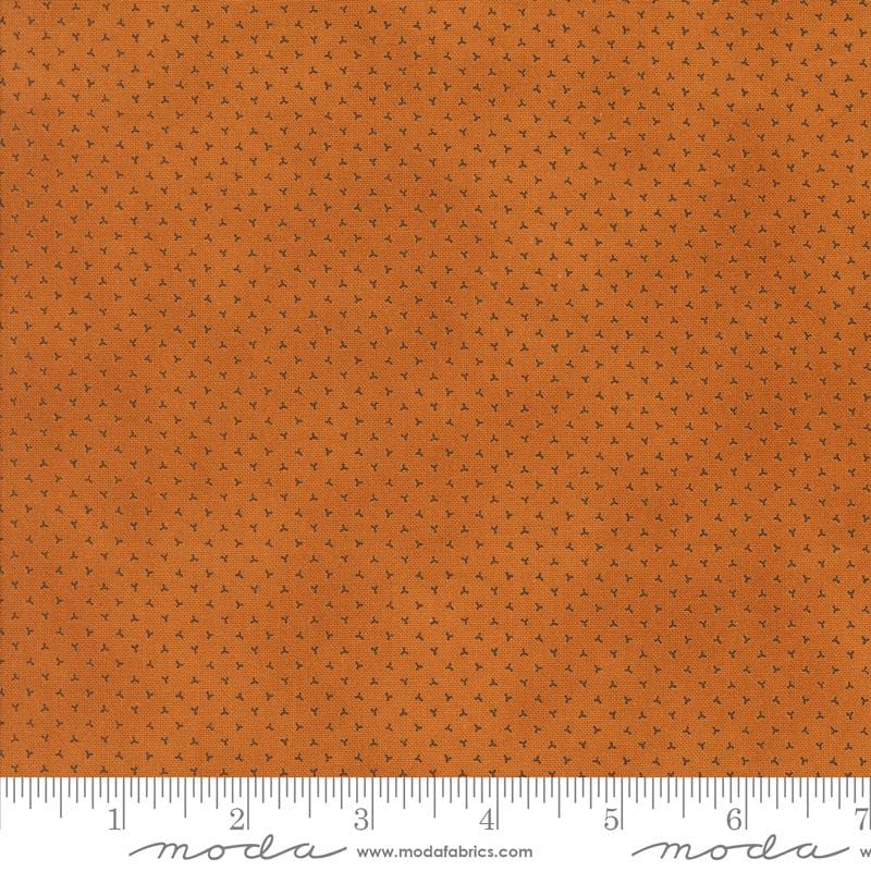 Ditsy Blenders in Pumpkin from Pumpkin Spice Gatherings by Primitive Gatherings for Moda Quilter's Cotton Continuous cuts
