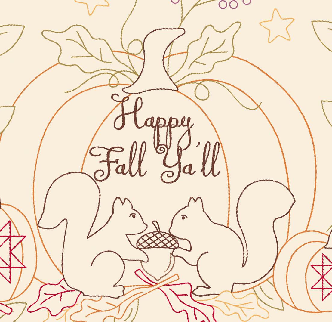 Pumpkin Spice Gatherings Panel 36" x 44" by Primitive Gatherings for Moda Quilter's Cotton panel