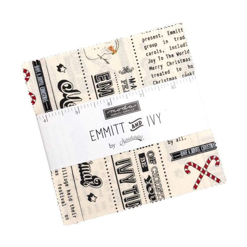 Emmitt and Ivy by Sweetwater for Moda Fabrics. Quilter's Cotton Charm Pack of 42 5 x 5 inch squares