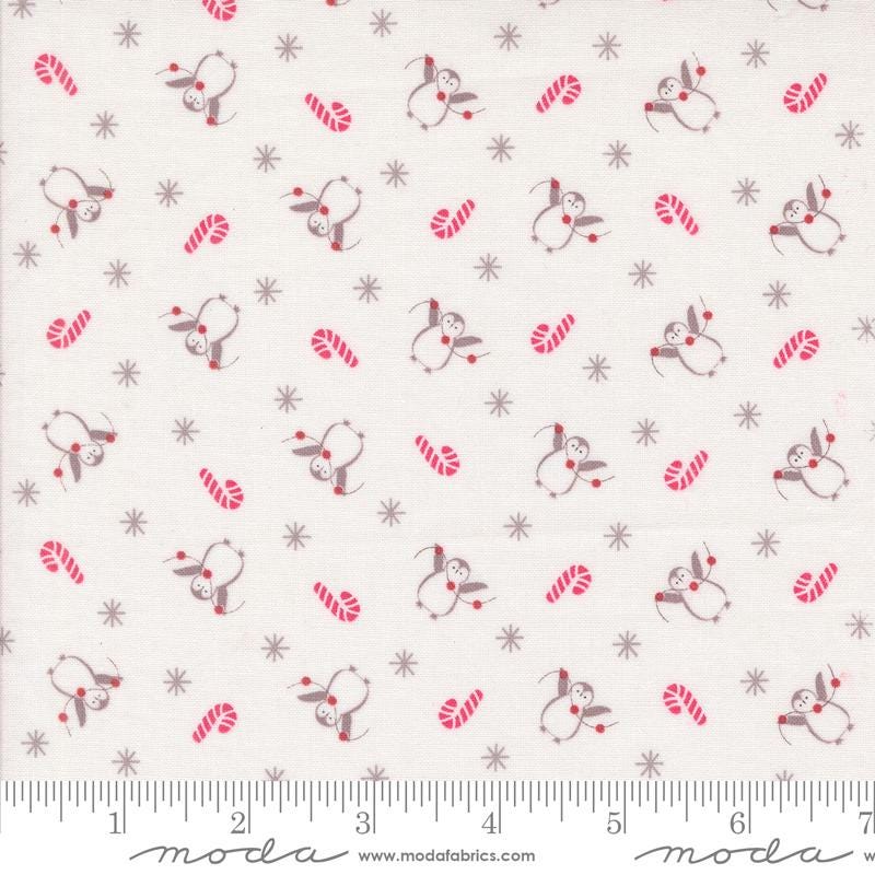 Penguin Party in Snow from the Very Sweet Christmas collection by Bunny Hill Designs for Moda continuous cuts of Quilter's Cotton Fabric