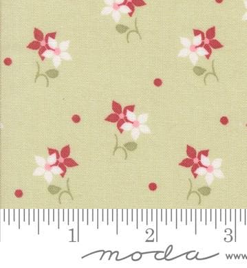 Poinsettias in Leaf from the Very Sweet Christmas collection by Bunny Hill Designs for Moda continuous cuts of Quilter's Cotton Fabric