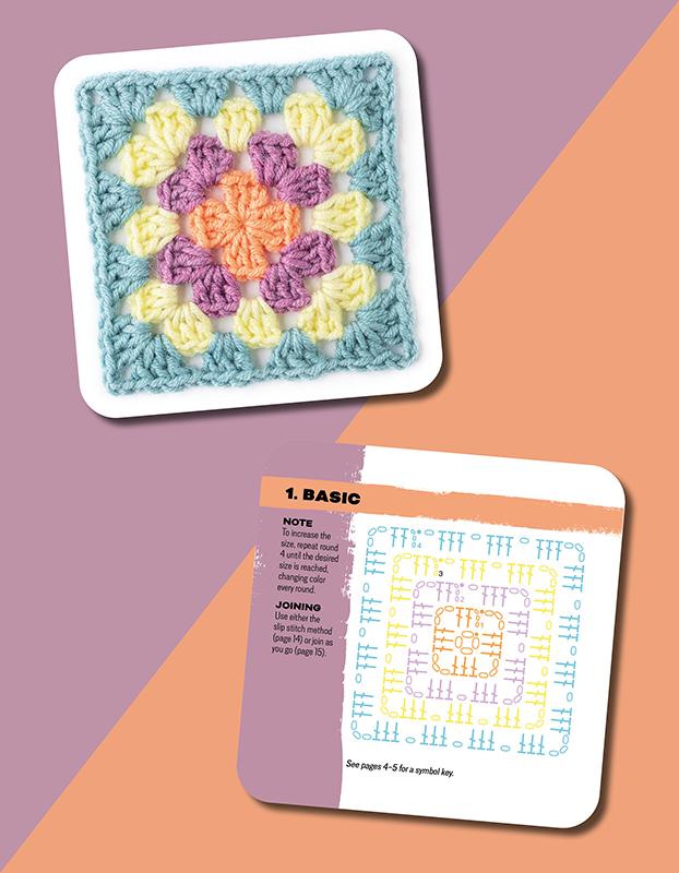 the Granny Square Card Deck Boxed Set of 50 Crochet Patterns by Claire Montgomerie