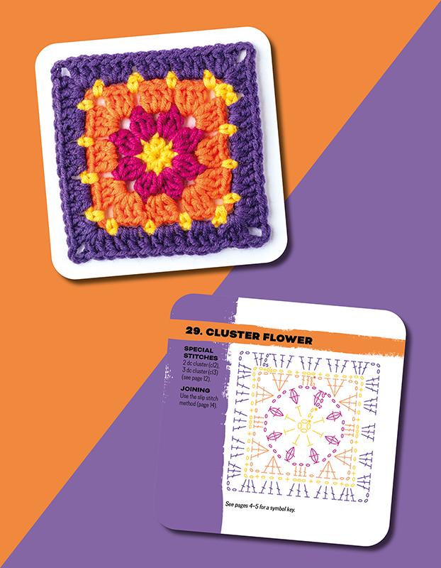 the Granny Square Card Deck Boxed Set of 50 Crochet Patterns by Claire Montgomerie