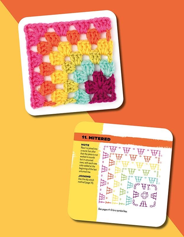 the Granny Square Card Deck Boxed Set of 50 Crochet Patterns by Claire Montgomerie