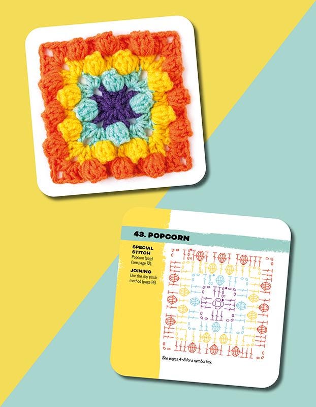 the Granny Square Card Deck Boxed Set of 50 Crochet Patterns by Claire Montgomerie