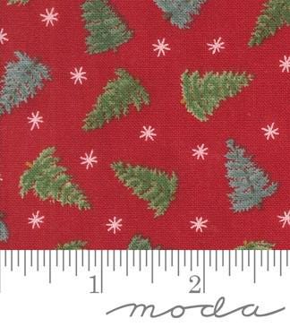Tossed Trees in Berry Red from Winter Friends by Deb Strain for Moda continuous cuts of Quilter's Cotton Fabric