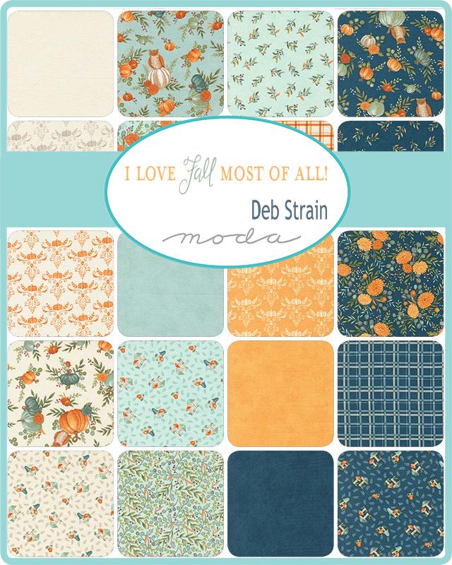 I Love Fall Most of All by Deb Strain for Moda Quilter's Cotton Charm Pack of 42 5 x 5 inch squares