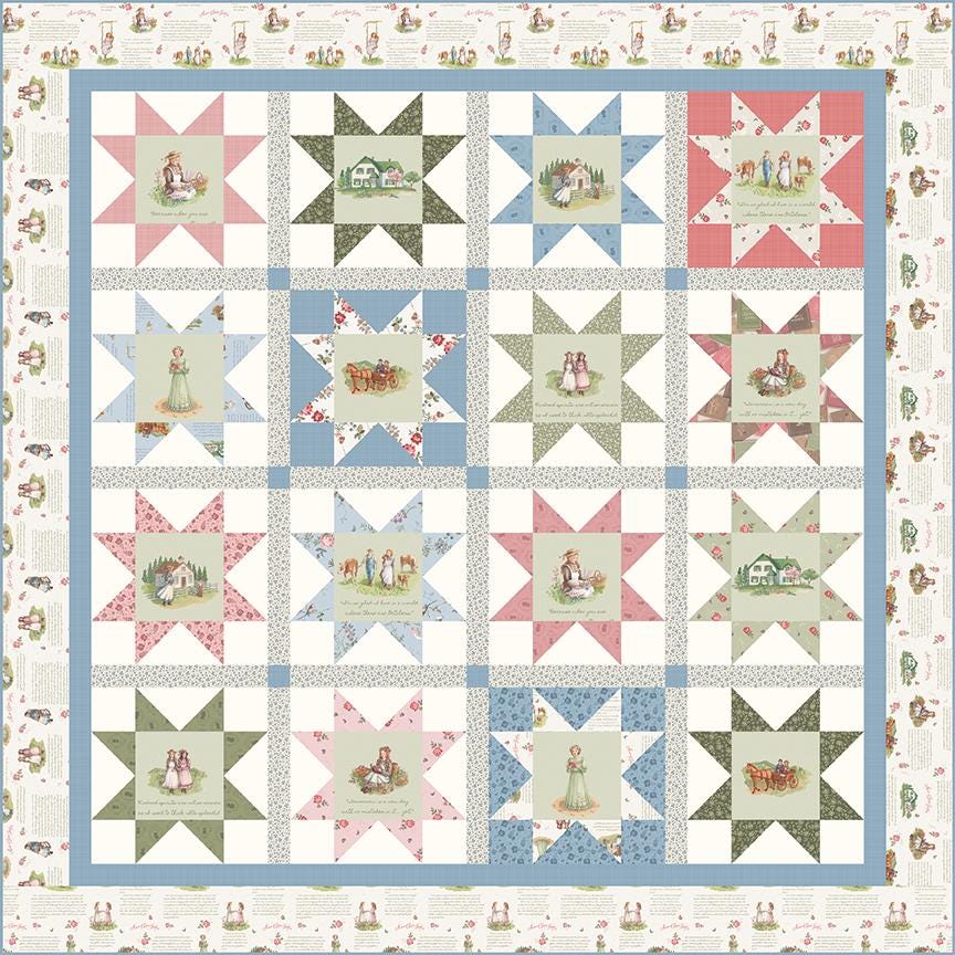 Anne of Green Gables by Riley Blake Designs Layer Cake 42 piece collection of 10 inch squares
