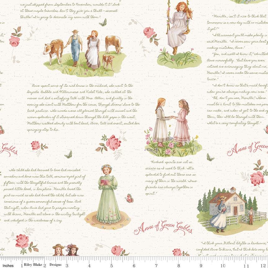 Anne of Green Gables by Riley Blake Designs Layer Cake 42 piece collection of 10 inch squares
