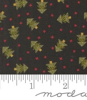 Spruce Christmas Dots Trees in Black from Emmitt and Ivy by Sweetwater for Moda continuous cuts of Quilter's Cotton Fabric