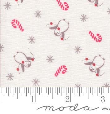 Penguin Party in Snow from the Very Sweet Christmas collection by Bunny Hill Designs for Moda continuous cuts of Quilter's Cotton Fabric