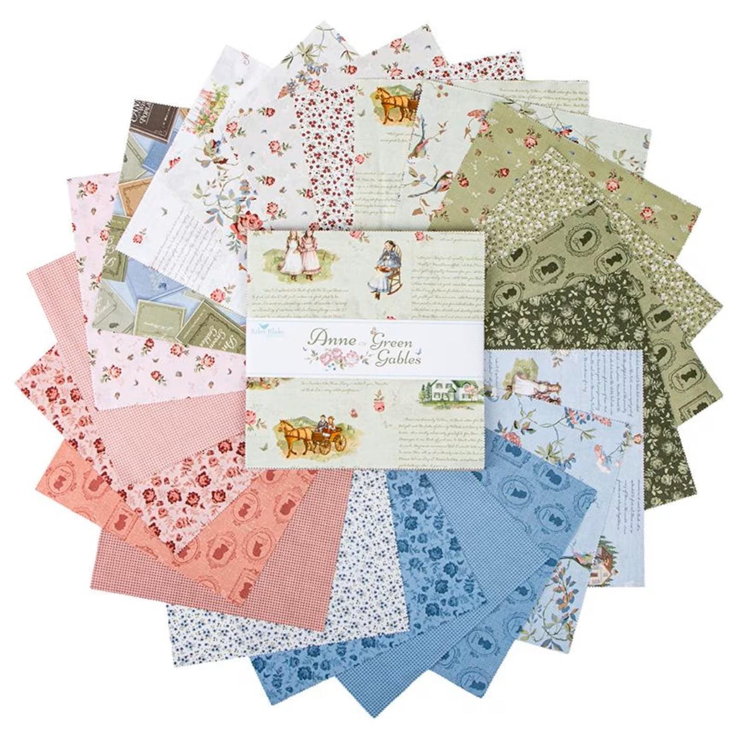Anne of Green Gables by Riley Blake Designs Layer Cake 42 piece collection of 10 inch squares