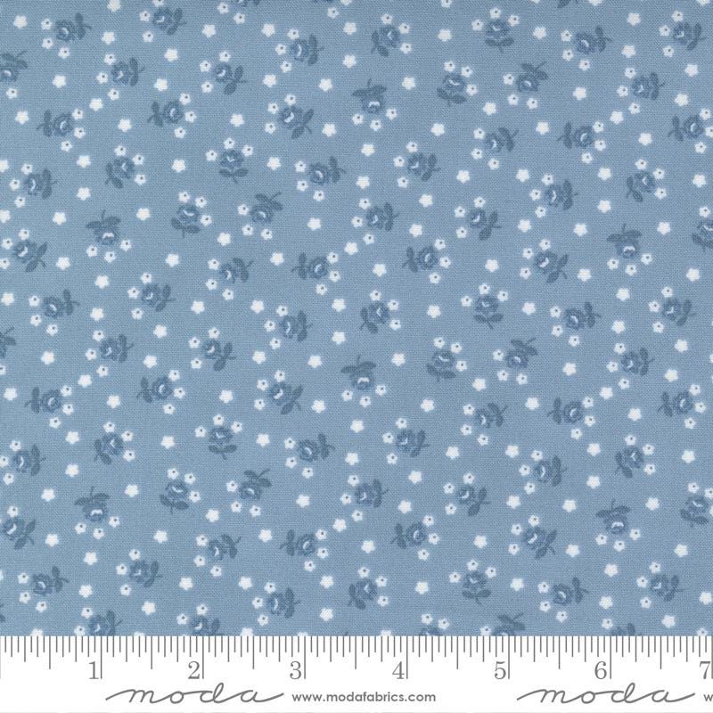 Fairground Small Floral in Light Blue from the Nantucket Summer collection by Camille Roskelley for Moda continuous cuts of Quilter's Cotton