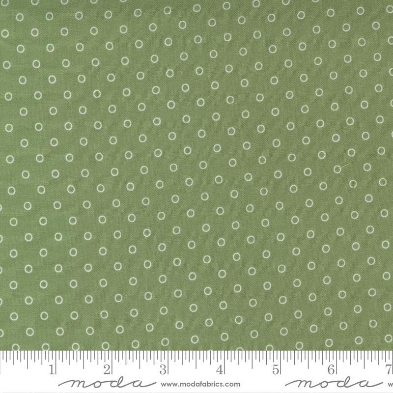 Smitten Dot in Summer Grass from the Nantucket Summer collection by Camille Roskelley for Moda continuous cuts of Quilter's Cotton