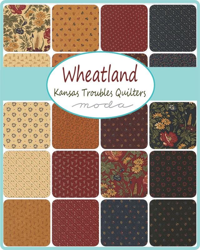 Bittersweet Blenders Vines Berry in Cornflower from Wheatland by Kansas Troubles for Moda Fabrics. Continuous cuts of Quilter's Cotton