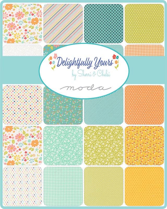 Floral in Geranium from Delightfully Yours by Sherri & Chelsi for Moda. Continuous cuts of Quilter's Cotton Fabric