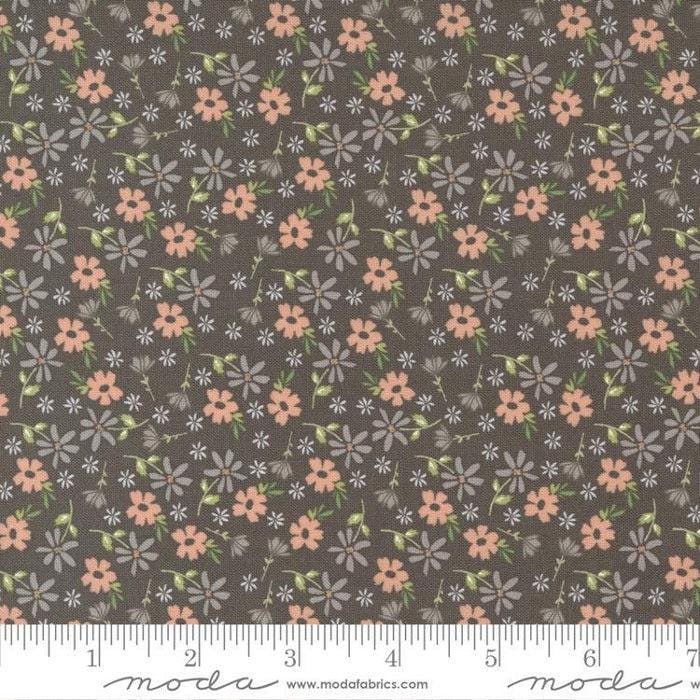 Emma Blossom in Charcoal by Sherri & Chelsi for Moda. Continuous cuts of Quilter's Cotton Fabric