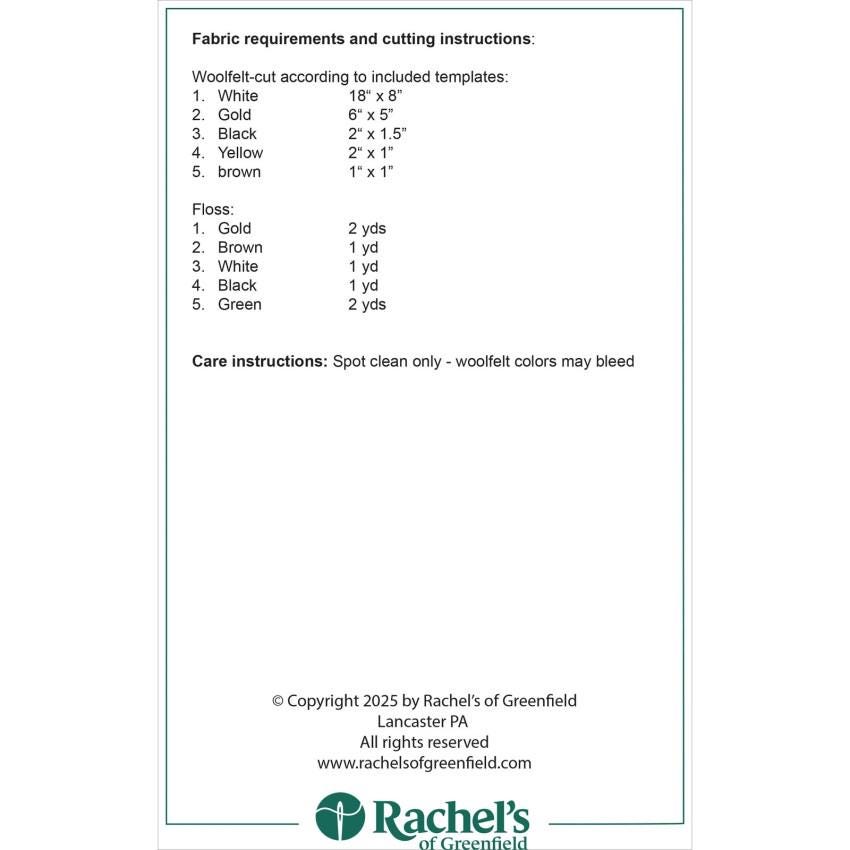 Bee Mat Pattern by Rachel's of Greenfield for a 13 x 15 inch applique'd wall hanging