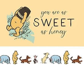 Winnie the Pooh Panel by Echo Park Paper Co for Riley Blake Designs 35.5 inch cuts of Quilter's Cotton Fabric