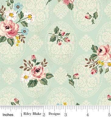 Posy in Mint from the Rose & Violet's Bouquets des Fleurs collection by Miss Rose and Sister Violet for Riley Blake Designs. Continuous Cuts