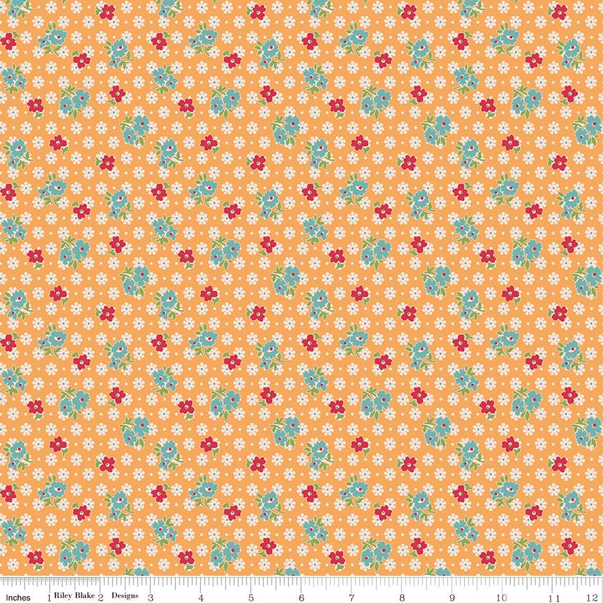 Feedsack in Marigold from Farmer's Daughter by Lori Holt of Bee in My Bonnet for Riley Blake Designs. Continuous Cuts of Quilter's Cotton.