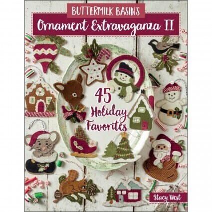Buttermilk Basin&#39;s Ornament Extraveganza II 80 page soft cover book with 45 ornament patterns with a charming vintage feel by Stacy West