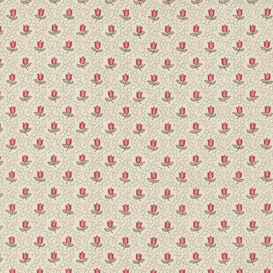 Antoinette Champagne Small Floral in Pearl by French General for Moda. Continuous cuts of Quilter's Cotton Fabric