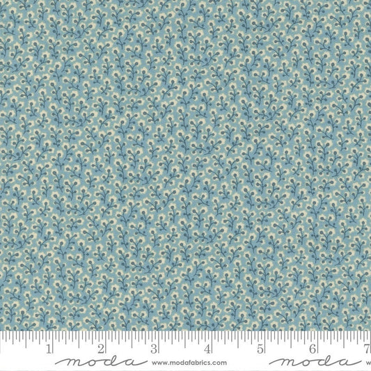 Antoinette Dauphine Blenders in French Blue by French General for Moda. Continuous cuts of Quilter's Cotton Fabric