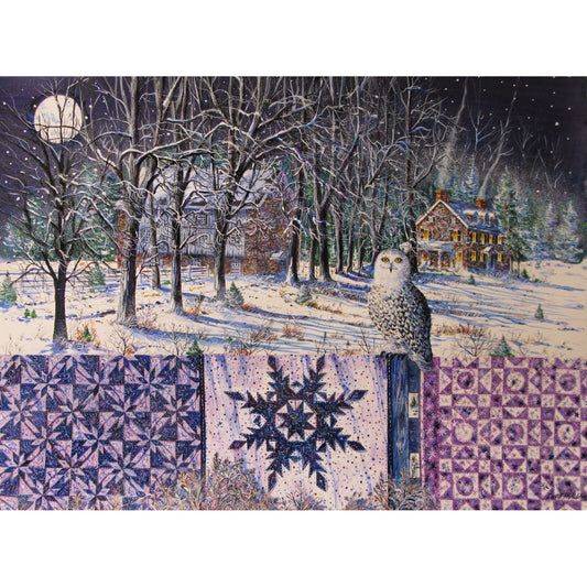 Quilt Themed 8 Note Card Set of Snow & Quilts 4 different prints by Diane Phalen Watercolors