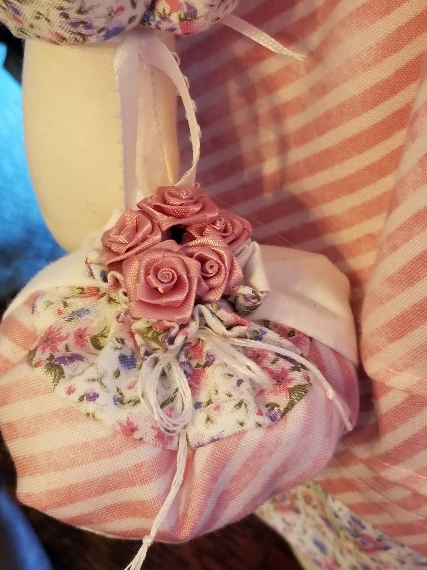 Handmade Annie doll with pink striped handbag. Limited Edition Series by Sunnie Andress