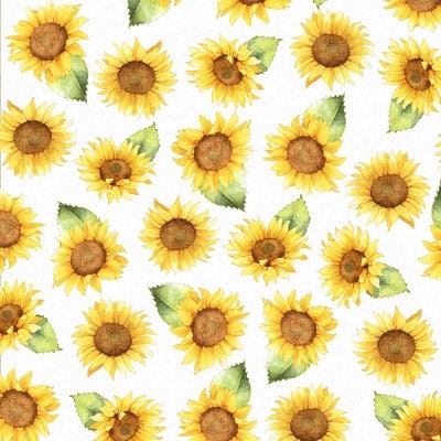 Sunflower Field by P&B Textiles Quilter's Cotton Charm Pack. 42 piece collection of 5 inch squares