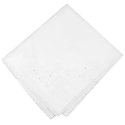 Cream, Pink, Purple, Green, White,  or Blue Cotton Straight Edge Hanky hemstitched with holes for attaching Tatted or crocheted edging