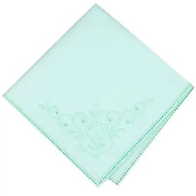 Cream, Pink, Purple, Green, White,  or Blue Cotton Straight Edge Hanky hemstitched with holes for attaching Tatted or crocheted edging
