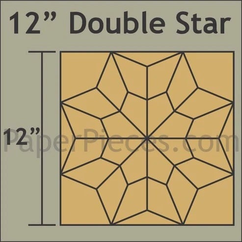 English Paper Piecing Double Star Papers in pack from Paper Pieces to make a 12 inch block