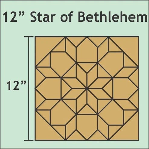 English Paper Piecing Star of Bethlehem Papers in pack from Paper Pieces to make a 12 inch block