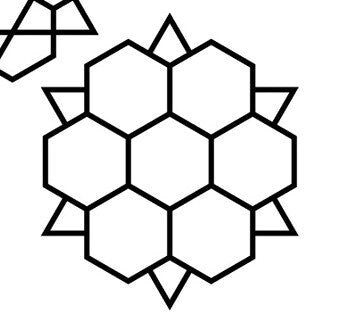 English Paper Piecing Rose Star Variation 02 Papers in pack from Paper Pieces to complete one 12 inch block