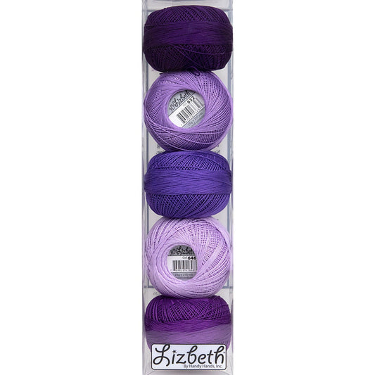 Purpleicious Specialty Pack of Lizbeth size 20. 5 balls 100% Egyptian Cotton Tatting Thread