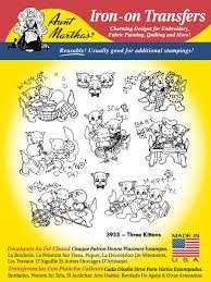 Three Kittens Aunt Martha's #3955 Vintage Embroidery Hot Iron Transfer Cross Stitch Pattern