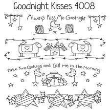 Goodnight Kisses Aunt Martha&#39;s #4008 Vintage Embroidery Hot Iron Transfer Pattern