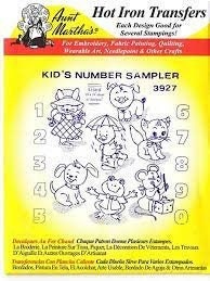 Kid&#39;s Number Sampler Aunt Martha&#39;s #3927 Vintage Embroidery Hot Iron Transfer Pattern