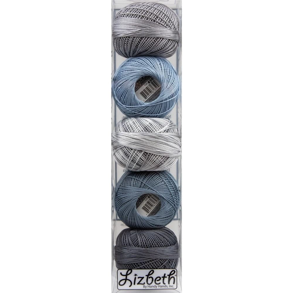 Frozen Mist Specialty Pack of Lizbeth size 20. 5 balls 100% Egyptian Cotton Tatting Thread